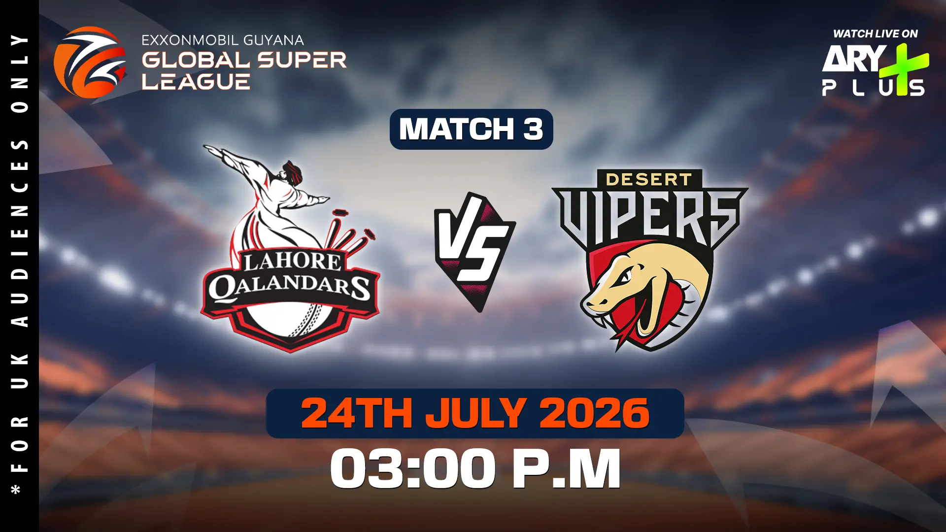 LAHORE QALANDARS vs DESERT VIPERS - GLOBAL SUPER LEAGUE - Official Trailer