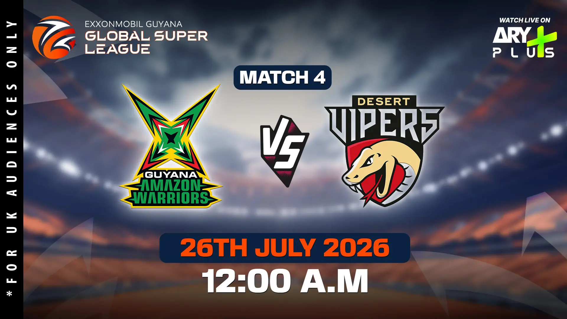 GUYANA AMAZON WARRIORS vs DESERT VIPERS - GLOBAL SUPER LEAGUE - Official Trailer