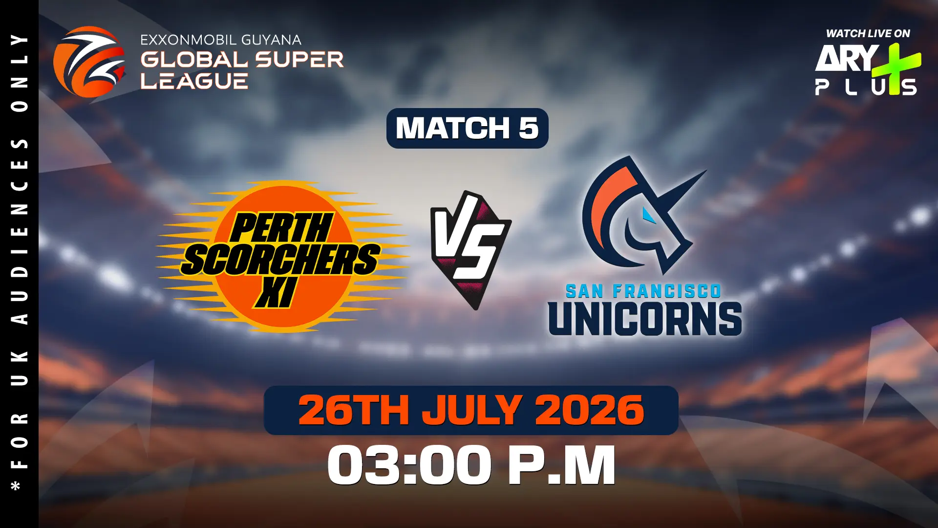 PERTH SCORCHERS XI vs SAN FRANCISCO UNICORNS - GLOBAL SUPER LEAGUE - Official Trailer