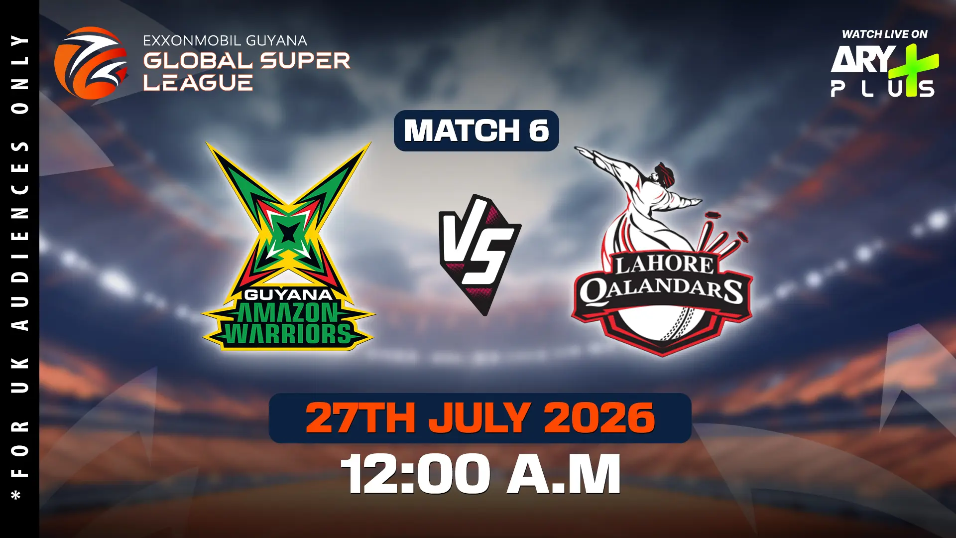 GUYANA AMAZON WARRIORS vs LAHORE QALANDARS - GLOBAL SUPER LEAGUE - Official Trailer