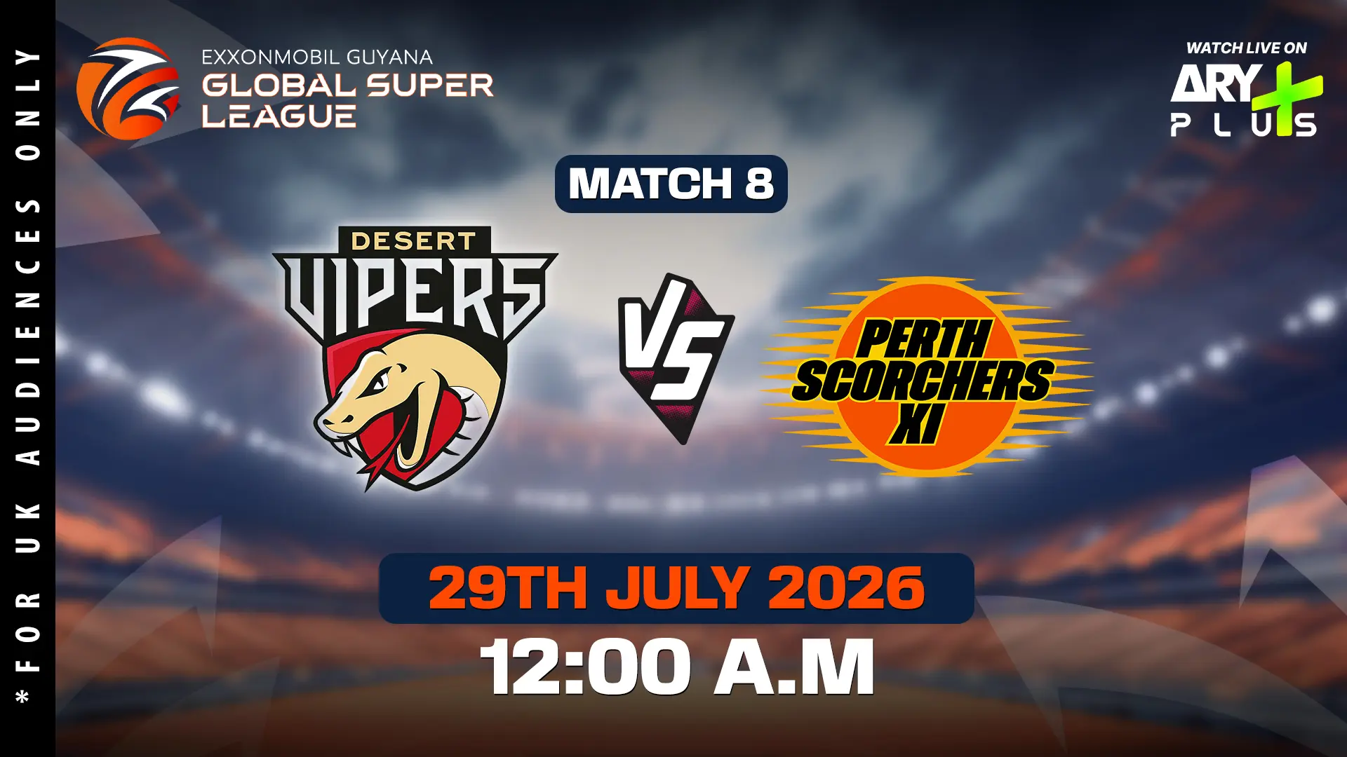 DESERT VIPERS vs PERTH SCORCHERS XI - GLOBAL SUPER LEAGUE - Official Trailer