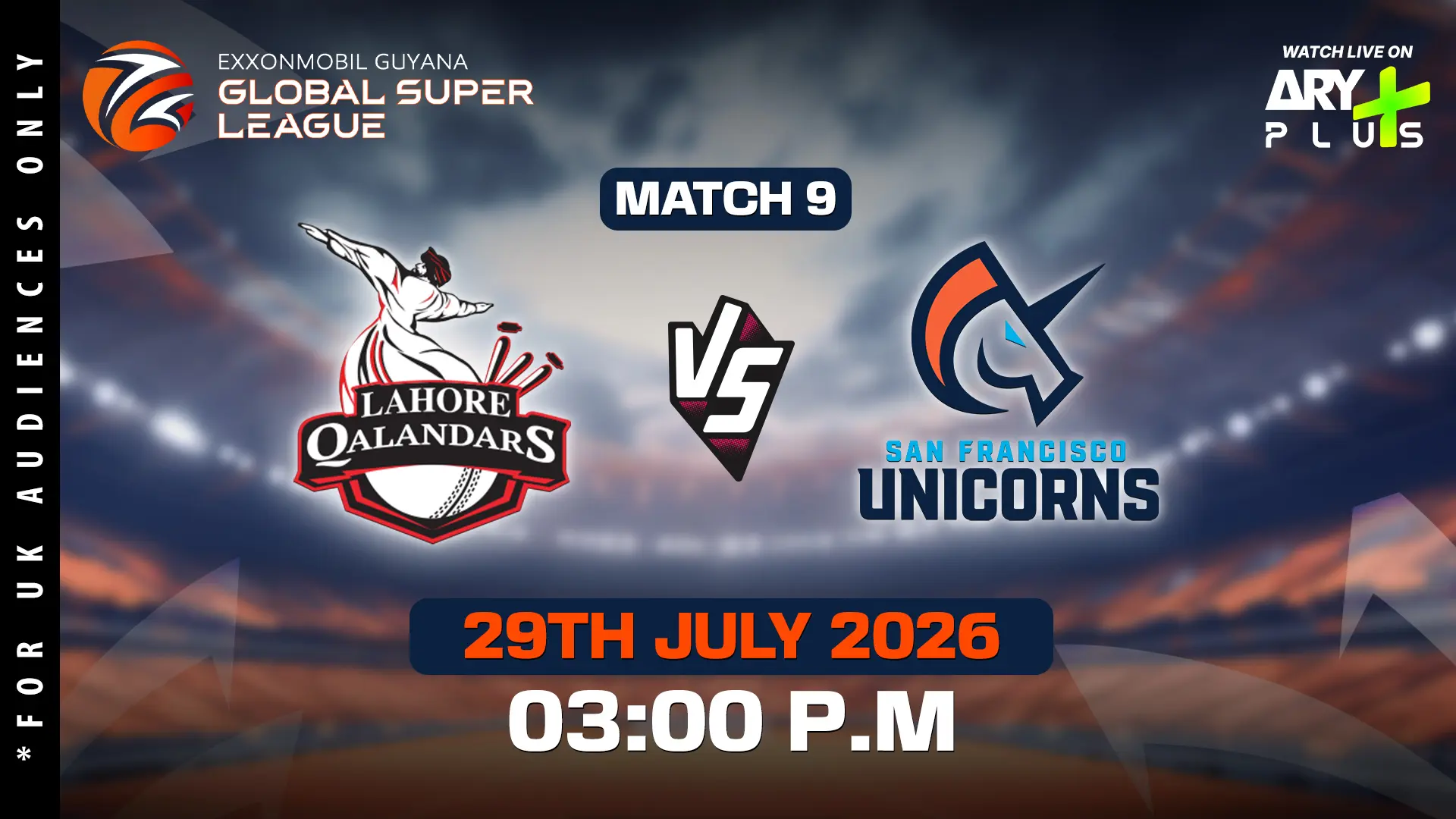 LAHORE QALANDARS vs SAN FRANCISCO UNICORNS - GLOBAL SUPER LEAGUE - Official Trailer