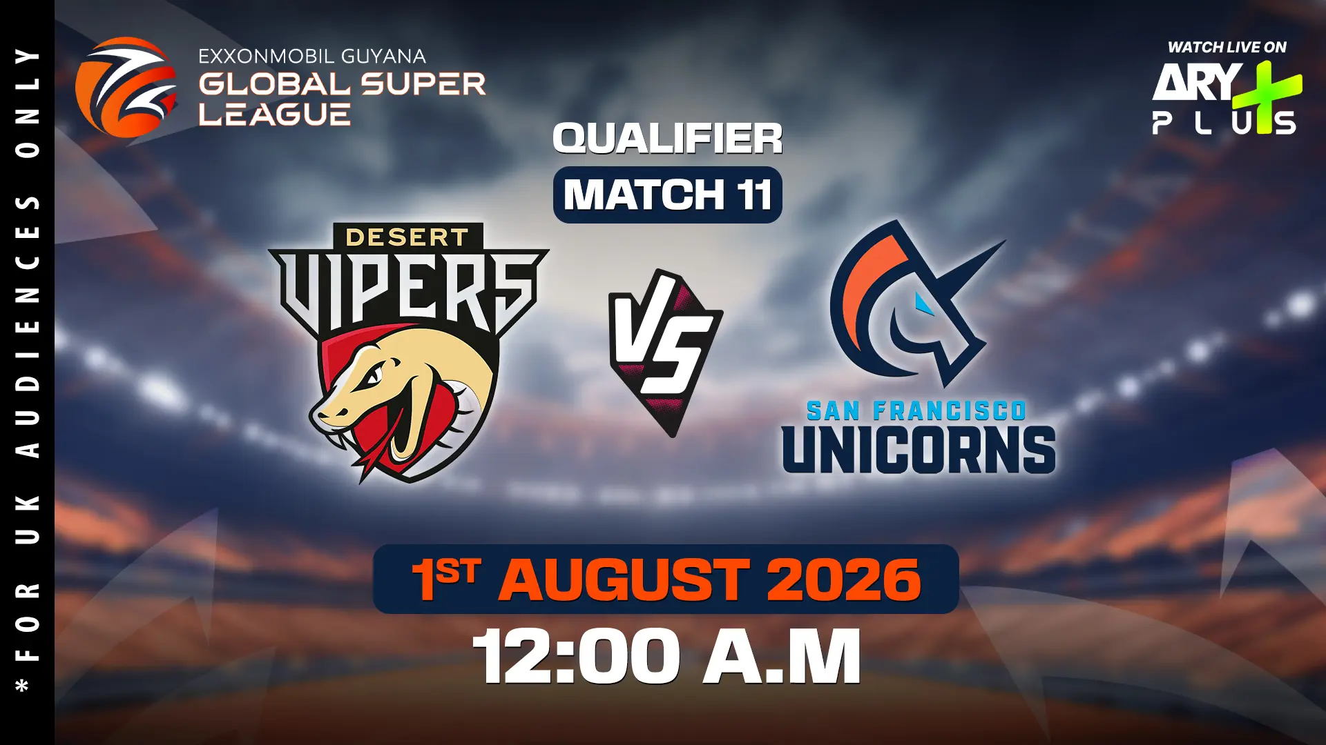 QUALIFIER: DESERT VIPERS vs SAN FRANCISCO - GLOBAL SUPER LEAGUE - Official Trailer