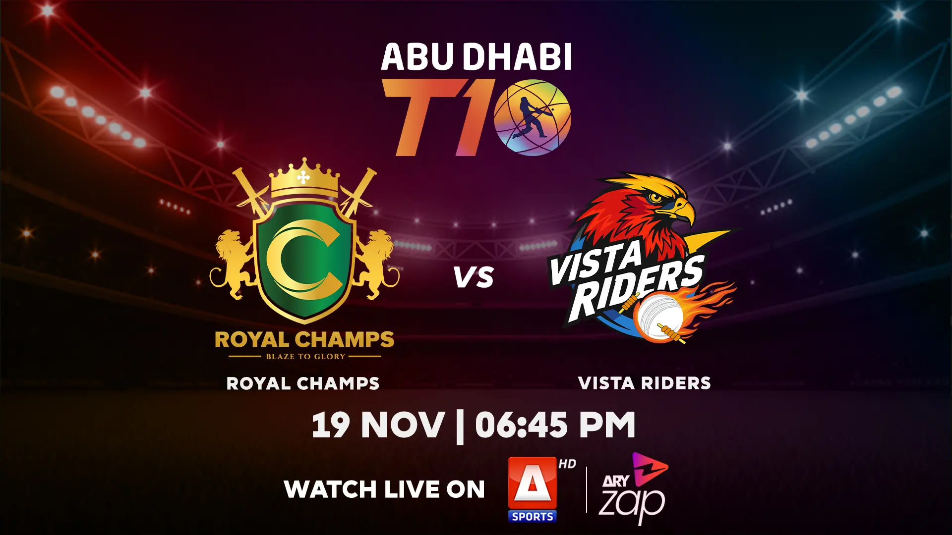 ROYAL CHAMPS vs  VISTA RIDERS - 2025 ABU DHABI T10 TOURNAMENT - Official Trailer