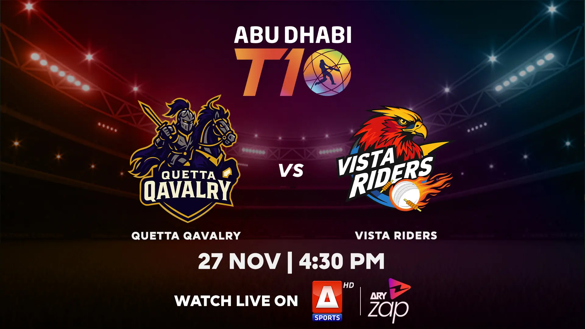 VISTA RIDERS vs QUETTA QAVALRY- 2025 ABU DHABI T10 TOURNAMENT - Official Trailer