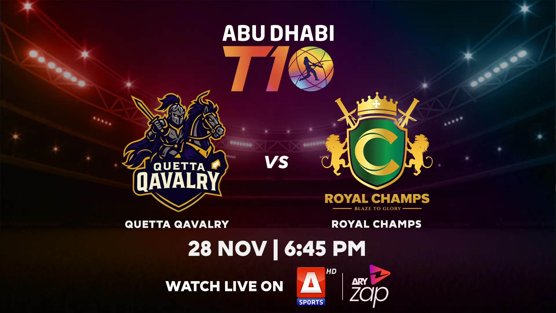 QUETTA QAVALRY vs ROYAL CHAMPS - 2025 ABU DHABI T10 TOURNAMENT - Official Trailer