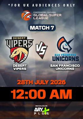 DESERT VIPERS vs SAN FRANCISCO UNICORNS - GLOBAL SUPER LEAGUE