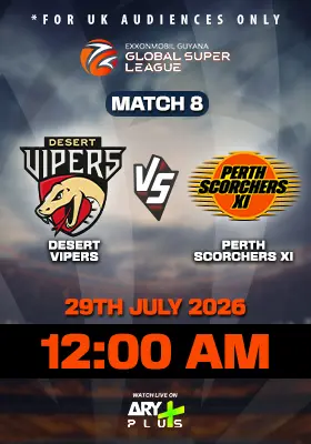 DESERT VIPERS vs PERTH SCORCHERS XI - GLOBAL SUPER LEAGUE