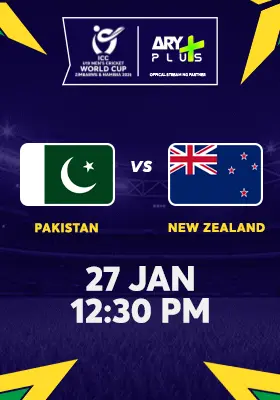 PAKISTAN vs NEW ZEALAND - ICC U19 Men's Cricket World Cup 2026