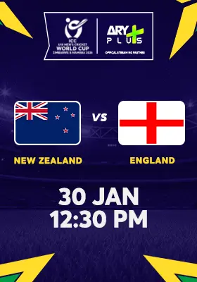 NEW ZEALAND vs ENGLAND - ICC U19 Men's Cricket World Cup 2026