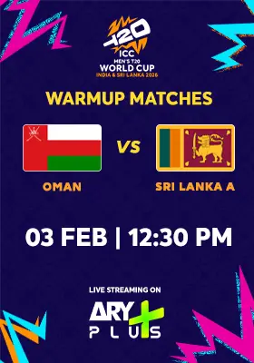 OMAN vs SRI LANKA A - WARMUP MATCH - ICC Men's T20 Cricket World Cup 2026