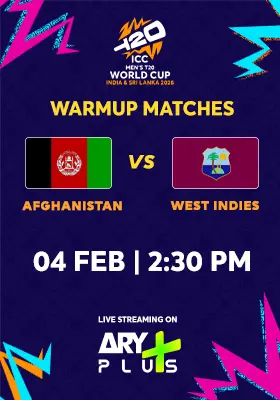 AFGHANISTAN vs WEST INDIES - WARMUP MATCH - ICC Men's T20 Cricket World Cup 2026