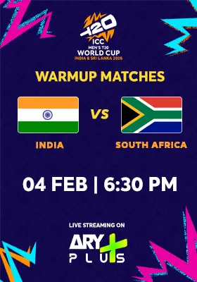 INDIA vs SOUTH AFRICA - WARMUP MATCH - ICC Men's T20 Cricket World Cup 2026