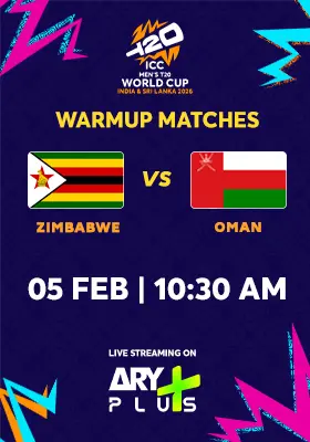 ZIMBABWE vs OMAN - WARMUP MATCH - ICC Men's T20 Cricket World Cup 2026