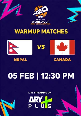 NEPAL vs CANADA - WARMUP MATCH - ICC Men's T20 Cricket World Cup 2026