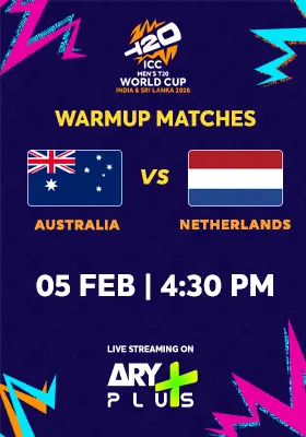 AUSTRALIA vs NETHERLANDS - WARMUP MATCH - ICC Men's T20 Cricket World Cup 2026