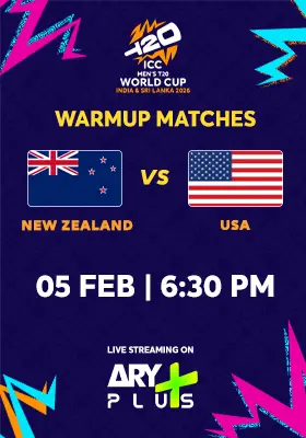 NEW ZEALAND  vs USA - WARMUP MATCH - ICC Men's T20 Cricket World Cup 2026