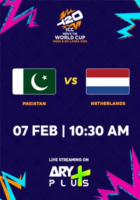 PAKISTAN vs NETHERLANDS  - ICC Men's T20 Cricket World Cup 2026