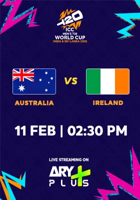 AUSTRALIA vs IRELAND - ICC Men's T20 Cricket World Cup 2026
