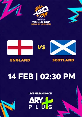 ENGLAND vs SCOTLAND - ICC Men's T20 Cricket World Cup 2026