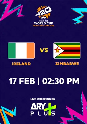ZIMBABWE vs IRELAND - ICC Men's T20 Cricket World Cup 2026