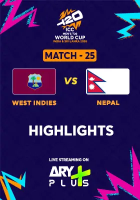 Match 25: NEPAL vs WEST INDIES - Highlights